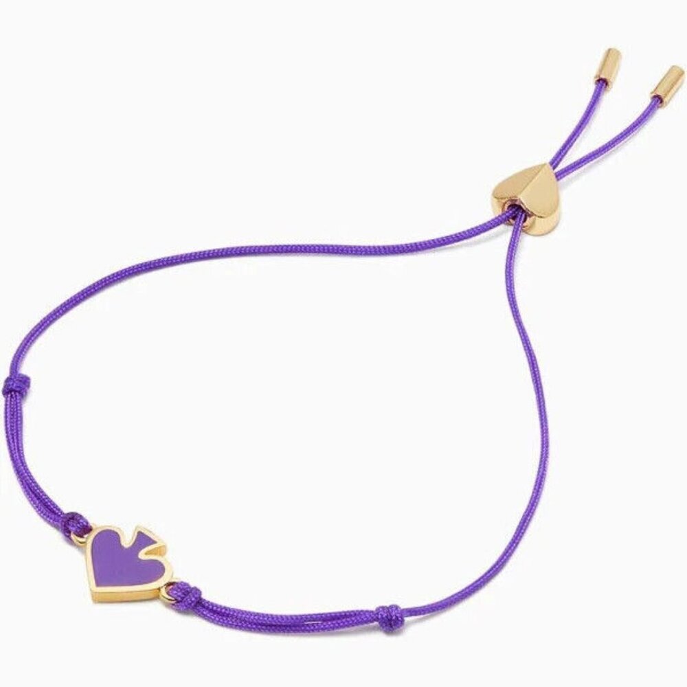 Kate Spade Everyday Spade Enamel Slider Bracelet  Purple NWT